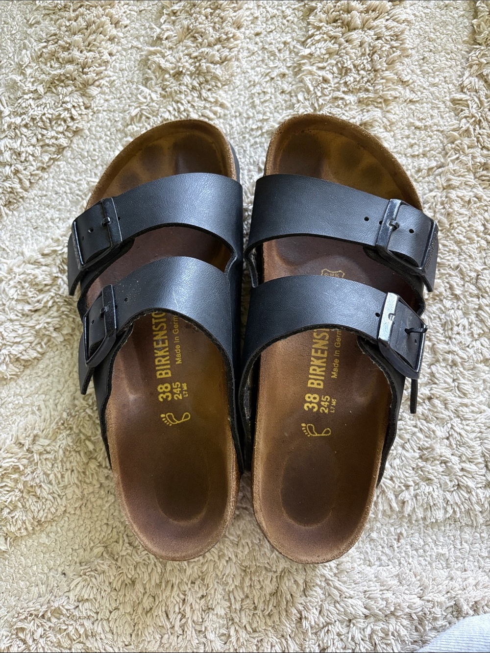 Birkenstock Black Two-Strap Arizona Sandals